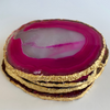 Pink Gold Edged Agate Coaster Set of 4