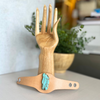 Howlite Veggie Tan Leather Wire Wrapped Cuff