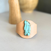 Howlite Veggie Tan Leather Wire Wrapped Cuff