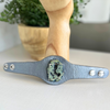 Druzy Metallic Hand Painted Leather Wire Wrapped Cuff