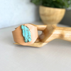 Howlite Veggie Tan Leather Wire Wrapped Cuff
