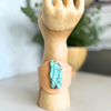 Howlite Veggie Tan Leather Wire Wrapped Cuff