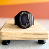 Espresso Brown Leather & Purple Agate Cuff