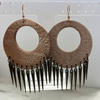 Rose Gold Dangle Leather Earrings