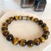 Tigers Eye Gemstone Mens Bracelet