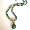 Turquoise Silk Knotted Necklace