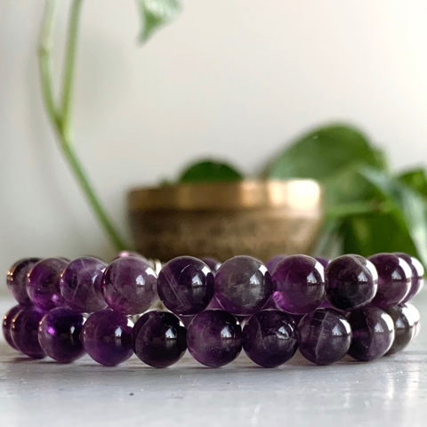 Amethyst Gemstone Bracelet 8mm