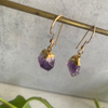 Amethyst Crystal Earrings dipped in Gold