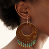 Gaia Green Apatite & Leather Earrings