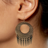 Rose Gold Dangle Leather Earrings