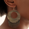 Rose Gold Dangle Leather Earrings