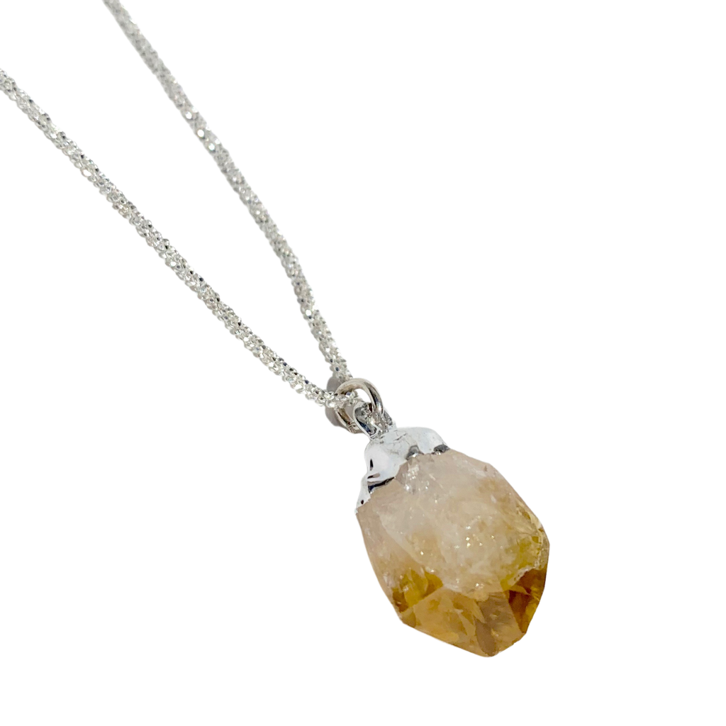 Citrine Crystal Necklace dipped in Gold