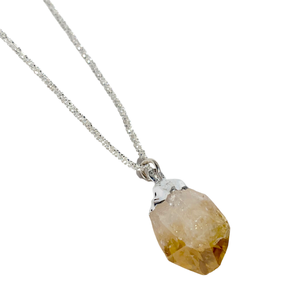 Citrine Crystal Necklace dipped in Gold