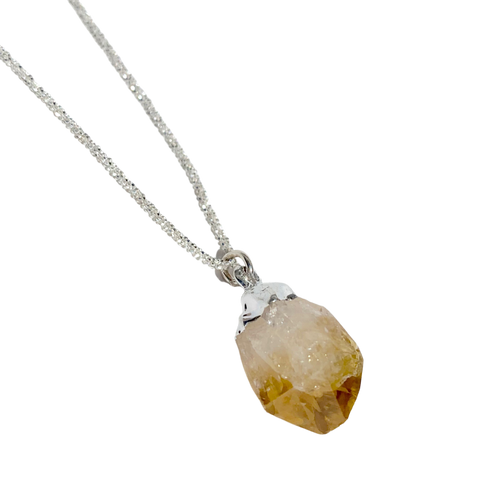 Citrine Crystal Necklace dipped in Gold