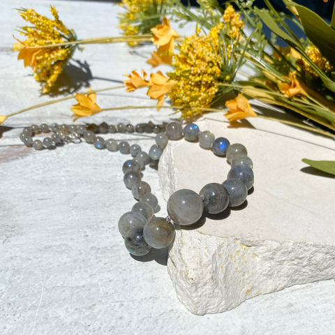 Labradorite Silk Knotted Necklace