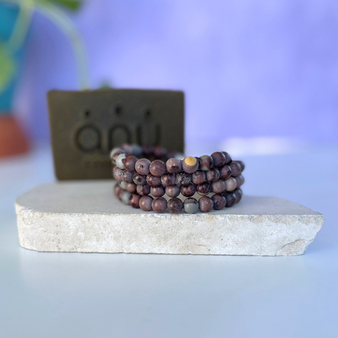 Purple Coffee Jasper Gemstone Bracelet