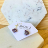 Ruby Stud Crystal Earrings Gold