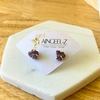 Ruby Stud Crystal Earrings Gold