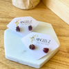 Ruby Stud Crystal Earrings Gold