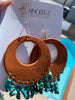 Gaia Leather & Turquoise Hoop Earrings