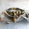 Olive Jasper Zen Gemstone Bracelet with Buddha Charm