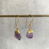 Amethyst Crystal Earrings dipped in Gold