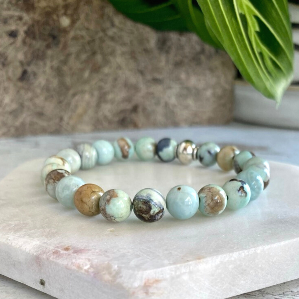 Dragon Skin Agate Gemstone Bracelet 8mm aingeelzjewelry