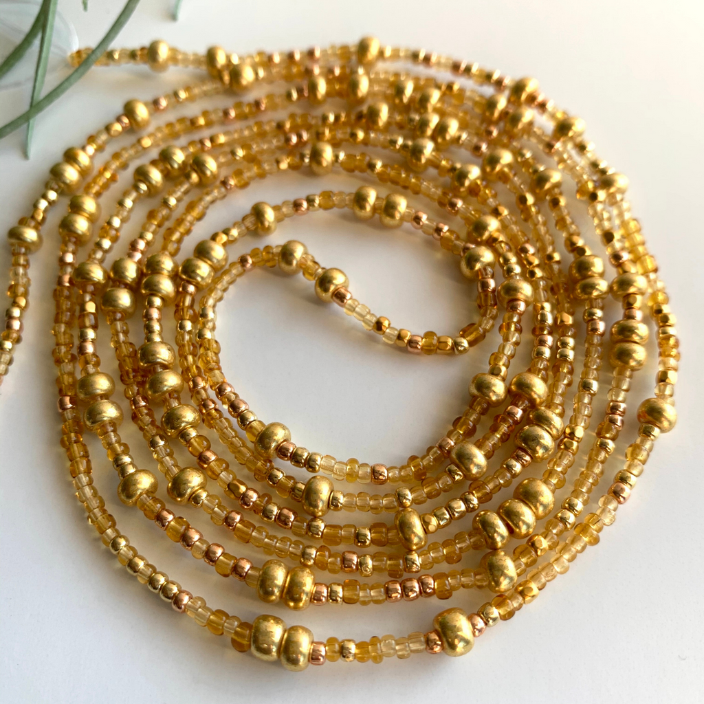 Gold best sale waist beads