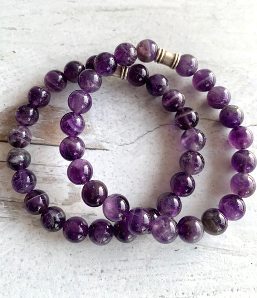 Amethyst Gemstone Bracelet 8mm