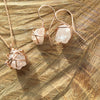 Rose Gold & Rose Quartz Wire Wrapped Earrings