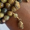 Olive Jasper Zen Gemstone Bracelet with Buddha Charm