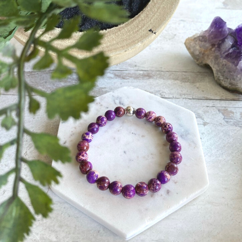 Purple Imperial Jasper Gemstone Bracelet