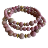 Rhodochrosite Gemstone Bracelet Gift Set of 3