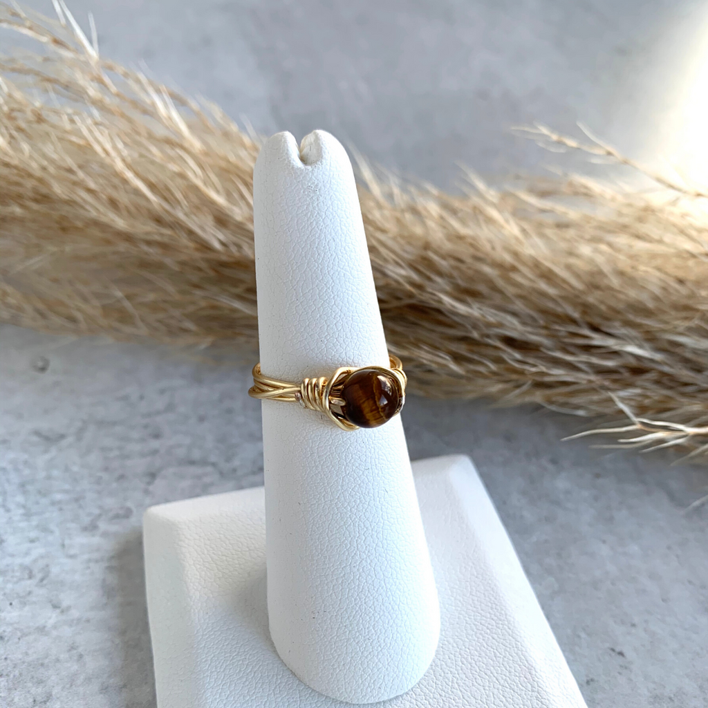 Carnelian Crystal Ring Wire Wrapped Ring with Stones for Women Healing  Crystal Gold Rings Statement Stacking Band Ring Jewelry